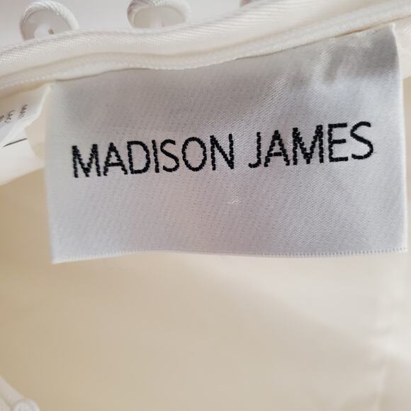 Madison James Bridal Ball Gown A-Line Long Dress Rhinestone White MJ501 Size 14 - Picture 8 of 16